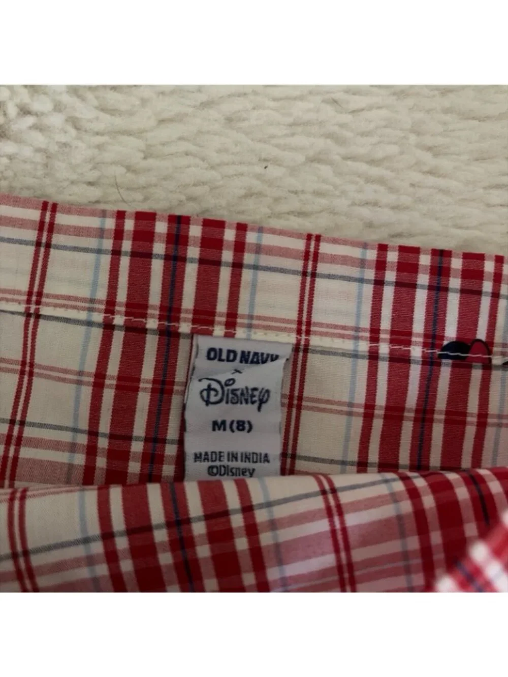 Disney Old Navy Collabs NWT 8 Medium Minnie Mouse Red Plaid Top